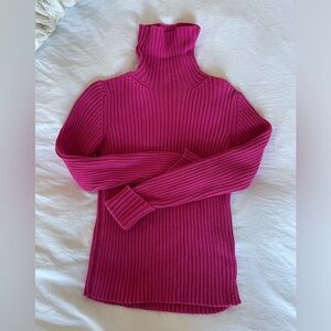 Fuchsia Pink Ribbed Gap Sweater